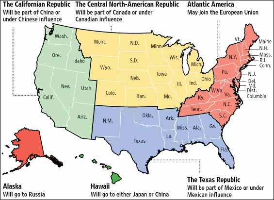 Карта распада Америки